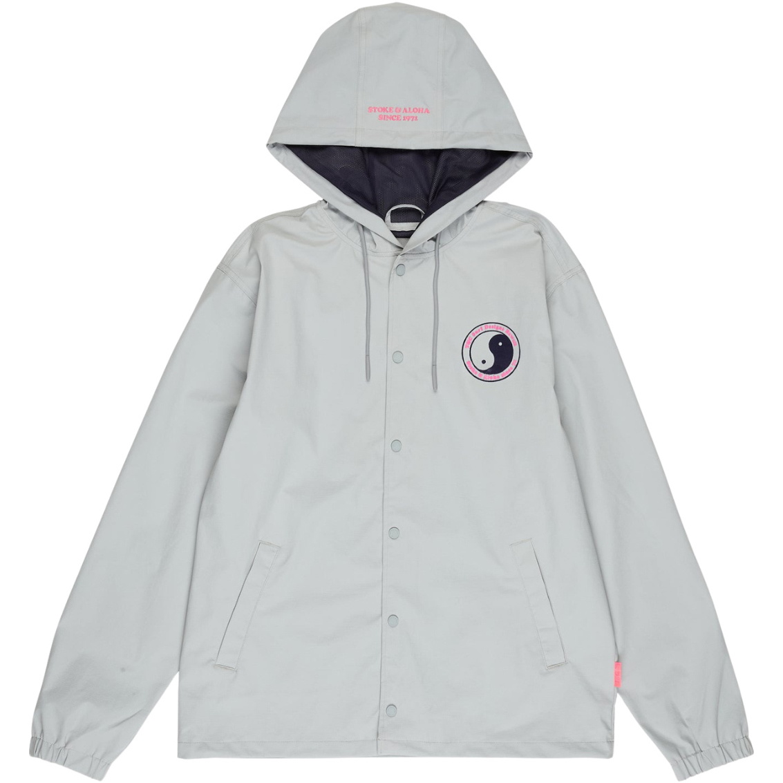 2026 T & C Surf Designs Mens Nylon Hooded Coach Jacket TM7JKH - Grey